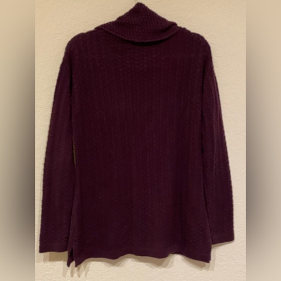 Intro. Women’s Long Purple Cowl Neck Knit Sweater Size M - Picture 5 of 9